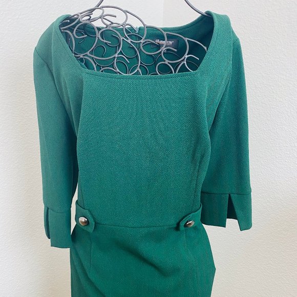 GLAMOUR 3/4 sleeve dress formal casual work dress - Picture 2 of 14